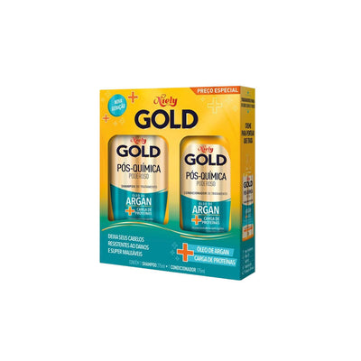 KIT SHAMPOO E CONDICIONADOR NIELY GOLD PÓS QUÍMICA