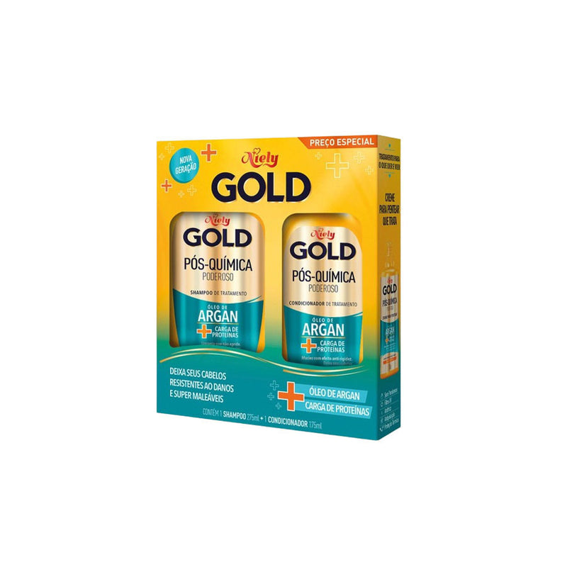 KIT SHAMPOO E CONDICIONADOR NIELY GOLD PÓS QUÍMICA
