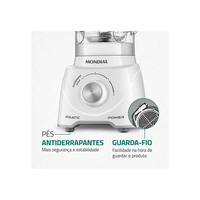Liquidificador Pratic Power Mondial Branco  127v