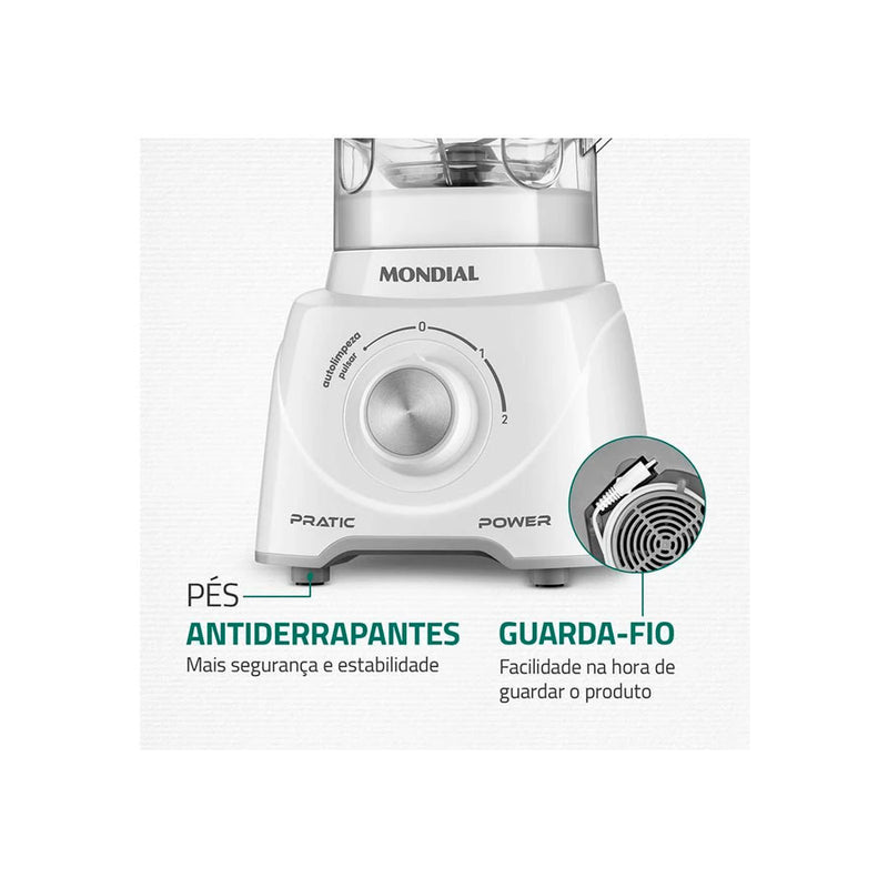 Liquidificador Pratic Power Mondial Branco  127v