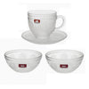 Conjunto De Xícara Com Pires + 2 Bowls Deli Glass