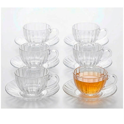 Conjunto de Xícaras com Pires Deli Belle - 12 Peças | 180 ml