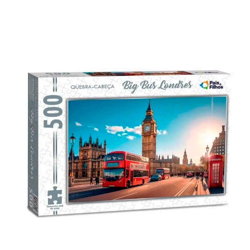 Quebra-Cabeça Big Bus Londres  Pais & Filhos - 500 Peças