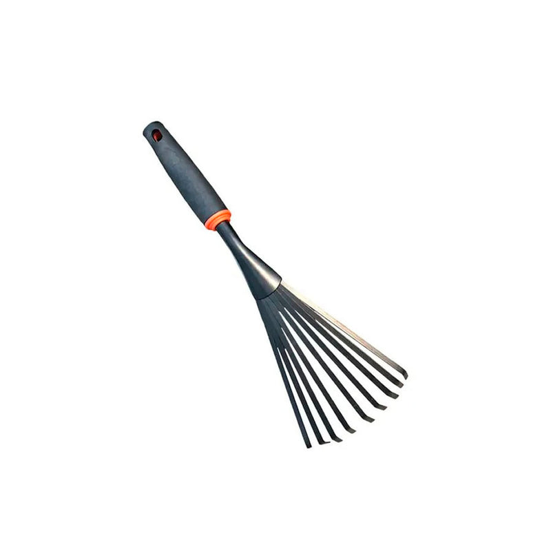 Ancinho para Jardim com Cabo Plástico 9 Dentes - Preto