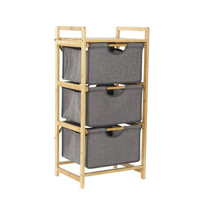Gaveteiro em Bambu com 3 Divisórias - 91x44x34cm