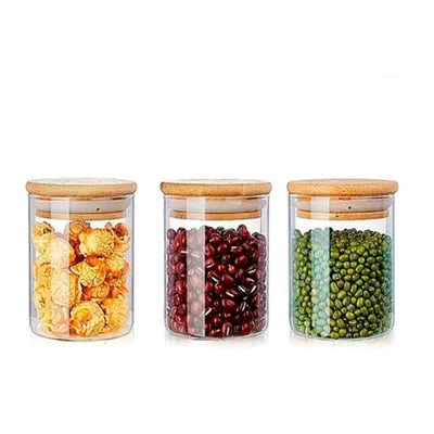 Conjunto 3 Potes Herméticos Com Tampa Bamboo 270 Ml Deli