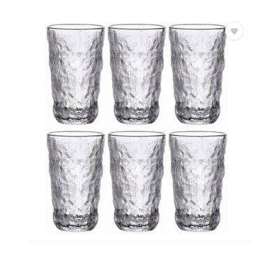 Jogo de Copo de Vidro Ondas de Gelo Deli 6 Peças 305ml