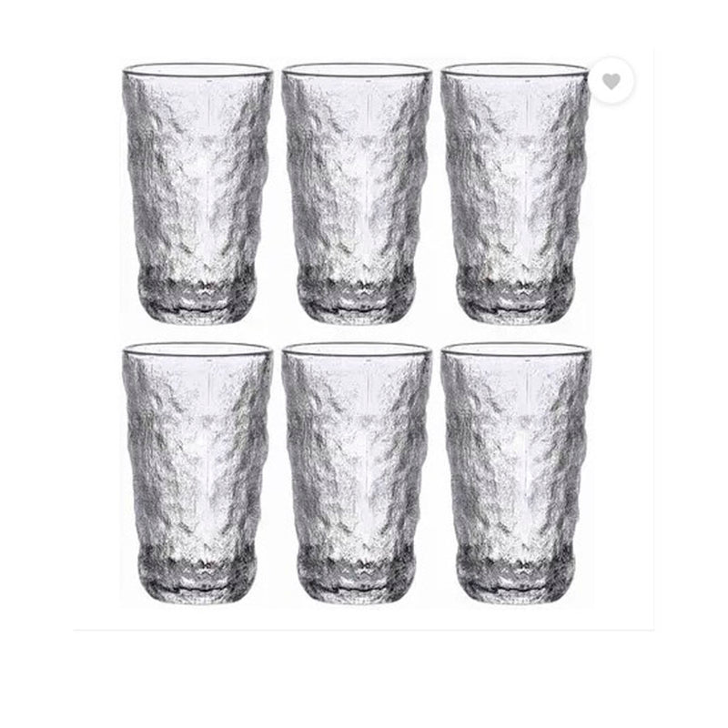 Jogo de Copo de Vidro Ondas de Gelo Deli 6 Peças 305ml