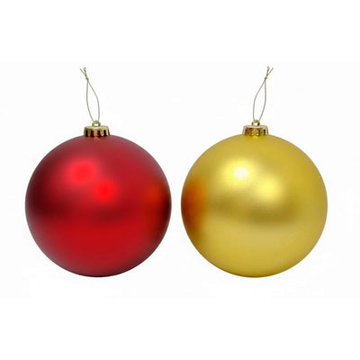 Kit com 2 Bolas Decorativas de Natal 15cm - Vermelha e Dourada