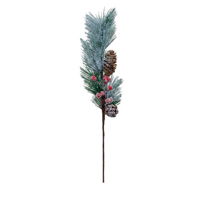 Galho Decorativo Natalino com Neve Artificial - 50cm