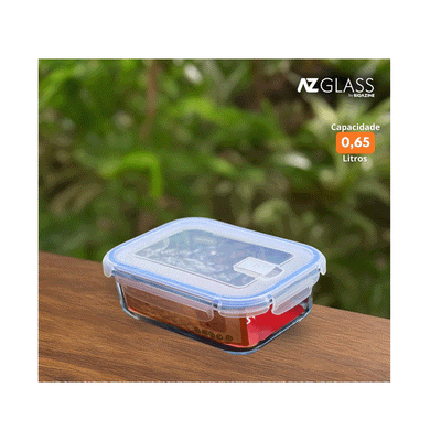 TRAVESSA COM TAMPA 0,65 LITROS AZ GLASS