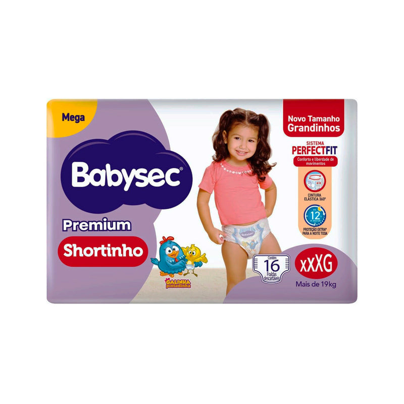 Babysec Premium Shortinho no tamanho XXXG - 16 UN