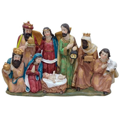 Presépio Decorativo Natalino Completo - Cena do Nascimento de Jesus  -20cm