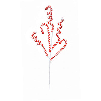 Ramo Natalino com Bengalas Vermelhas e Brancas - 55 cm