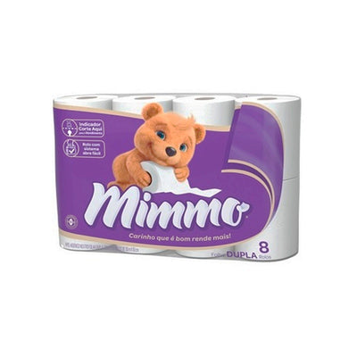 Papel Higiênico Mimmo folha dupla, neutro, 8 unidades