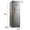 GELADEIRA / REFRIGERADOR ELECTROLUX DFX44 FROST FREE 400L TURBO FREEZER DUPLEX INOX LOOK 127V