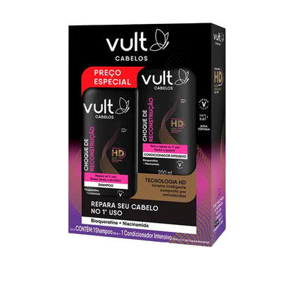 Kit Vult Cabelos Promopack Choque de Reconstrução Shampoo 200ml + Condicionador 200ml