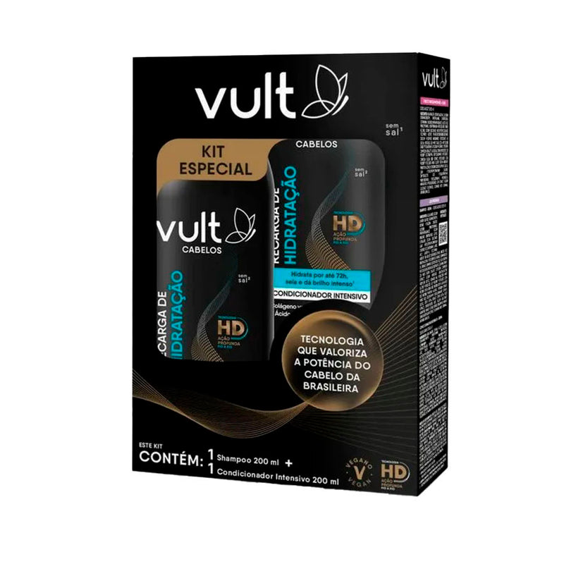 Kit Vult Cabelos Promopack Recarga de Hidratação Shampoo 200ml + Condicionador 200ml