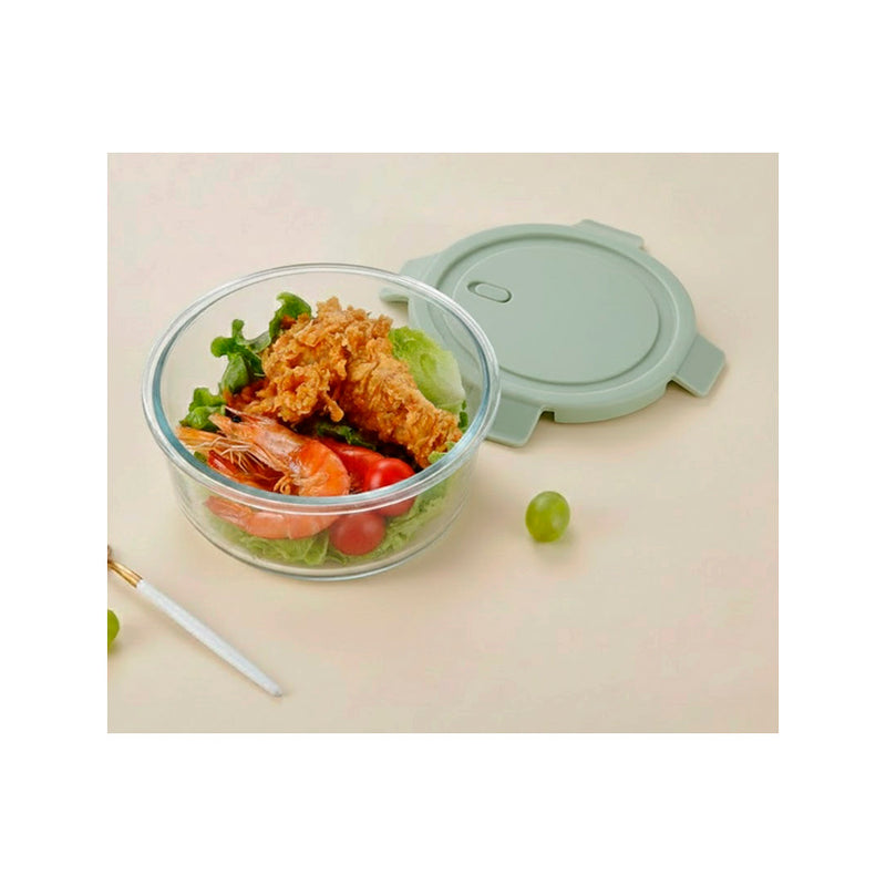 Pote De Vidro Redondo Green Life - 370ml
