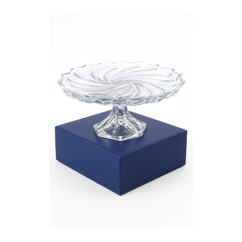 BOLEIRA LUXO ESPIRAL COM PÉ DIAMOND 15X32 CM