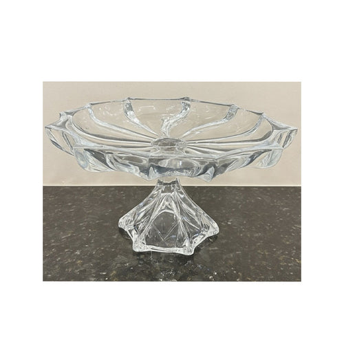 BOLEIRA CRISTAL  DELICATA COM PÉ DIAMOND 15X30 CM