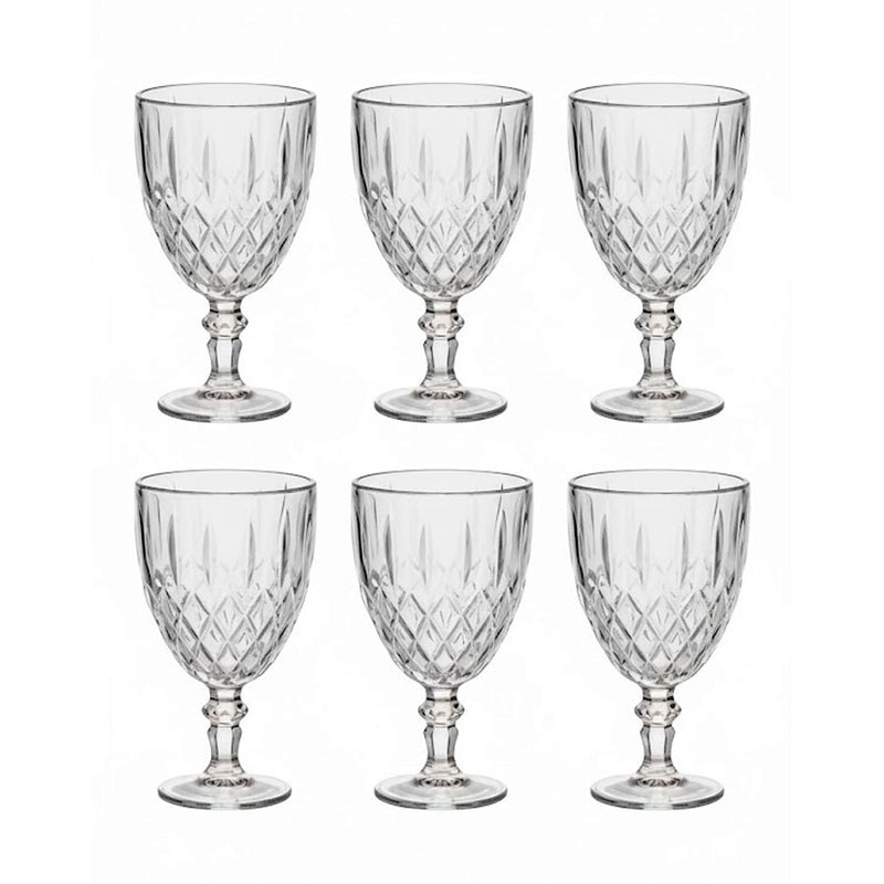JOGO TAÇA DE VIDRO CRISTAL  6 PEÇAS DELI GLASS  - 340 ML