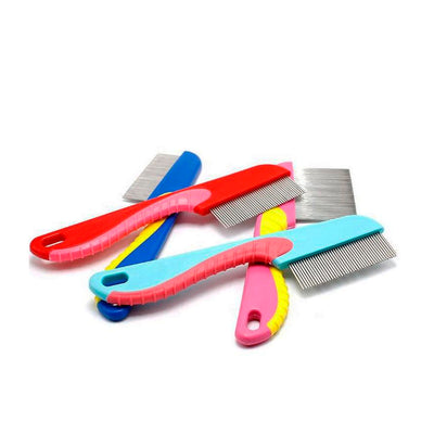 Pente Tira-Pulgas e Higiene em Aço Inox para Cães e Gatos