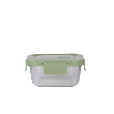 Pote De Vidro Quadrado Green Life -520 ml