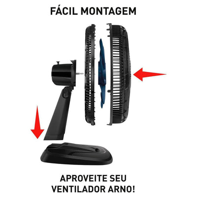 Ventilador de Mesa Arno Xtreme Force Breeze VB50 126W 6 Pás - 50cm