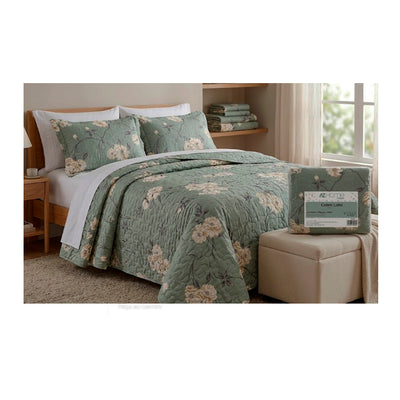 Cobre Leito King 3 Peças Matelassê  Céu Flor - AZ Home