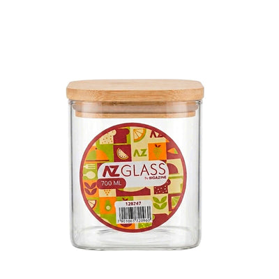 Pote Hermético de Vidro com Tampa de Bambu AZ Glass - 700ml