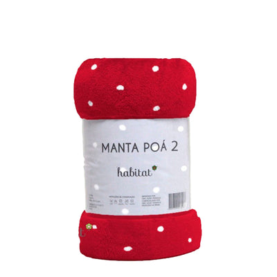 Manta Poá Habitat 2 Vermelha Casal