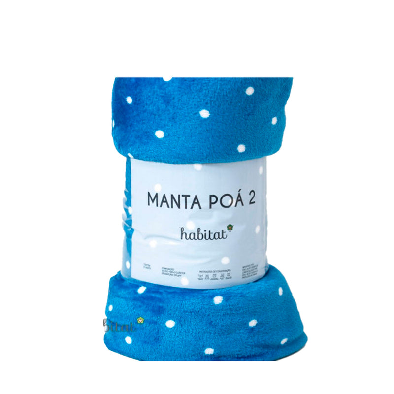 Manta Casal Poá Habitat  Azul