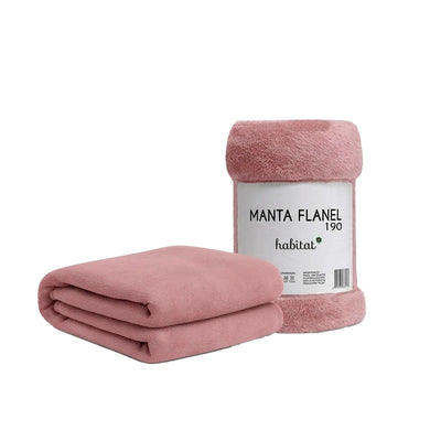 Manta Flanel Habitat Casal - Rosa