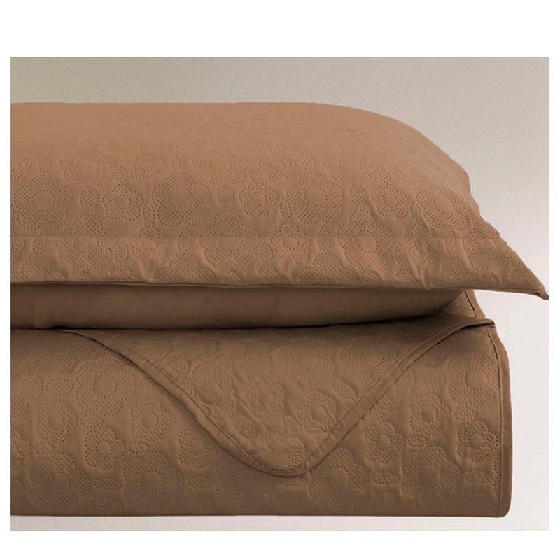 Colcha Habitat Casal Flora 7 Caramelo 3 Peças