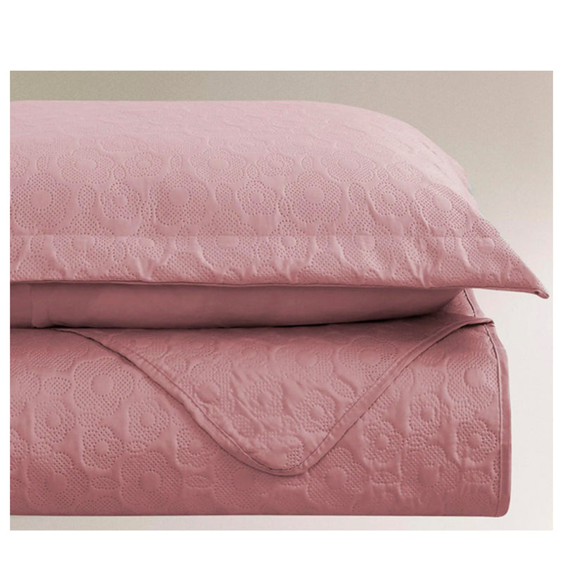 COLCHA HABITAT QUEEN FLORA 7 ROSA 3 PEÇAS