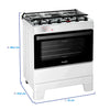 Fogao Esmaltec Ideal Piso 5 Bocas Com Mesa De Aco Inox e Acendimento Automatico Branco