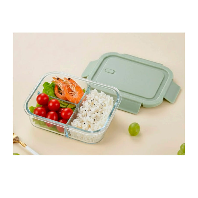 Pote De Vidro Retangular  Green Life 3 Divisórias - 1L