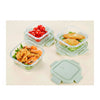 Conjunto 3 Peças Pote de Vidro Quadrado Green Life - 310ml, 520ml e 800ml