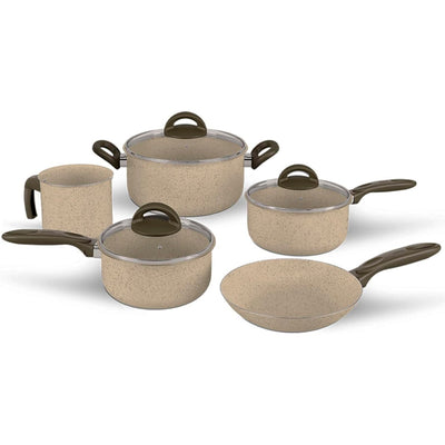 Jogo de Panelas Brinox Antiaderente Ceramic Life 5 Peças Suprema Vanilla