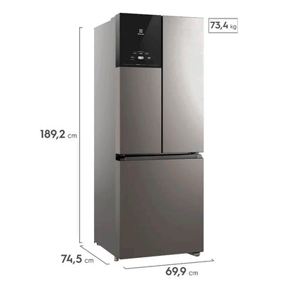 GELADEIRA REFRIGERADOR ELECTROLUX 480L FROST FREE 3 PORTAS IM7S - PRATA - 110 VOLTS