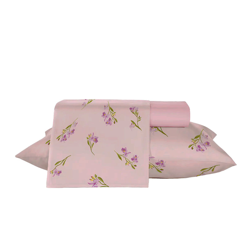 Jogo Roupa de Cama Queen 100% Algodão Teka Crystal - Orquidea