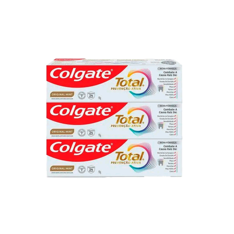 Creme Dental Colgate Total Original Mint 90g com 3 Unidades
