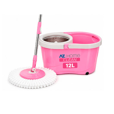 Mop Rotatório AZ Home Clean 12L Rosa com Sistema Giratório 360°