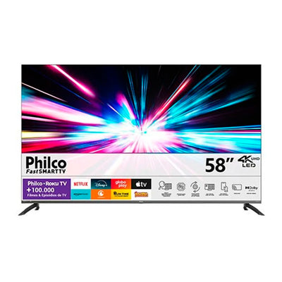 smart tv 4k 58" philco Roku p58cra