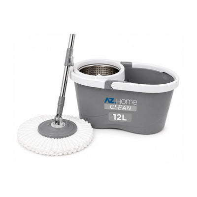 Mop Rotatório AZ Home Clean 12L Cinza com Sistema Giratório 360°