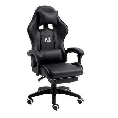 Cadeira Gamer AZ Reclinável com Vibração, Apoio Lombar e Encosto Ergonômico - Preto