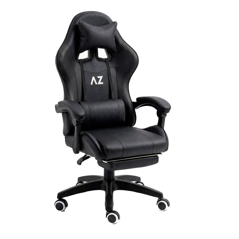 Cadeira Gamer AZ Reclinável com Vibração, Apoio Lombar e Encosto Ergonômico - Preto