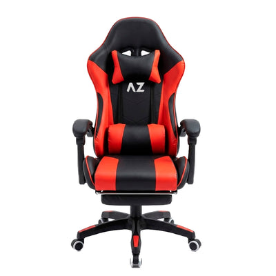 Cadeira Gamer AZ Reclinável com Vibração, Apoio Lombar e Encosto Ergonômico - Preto/Vermelho
