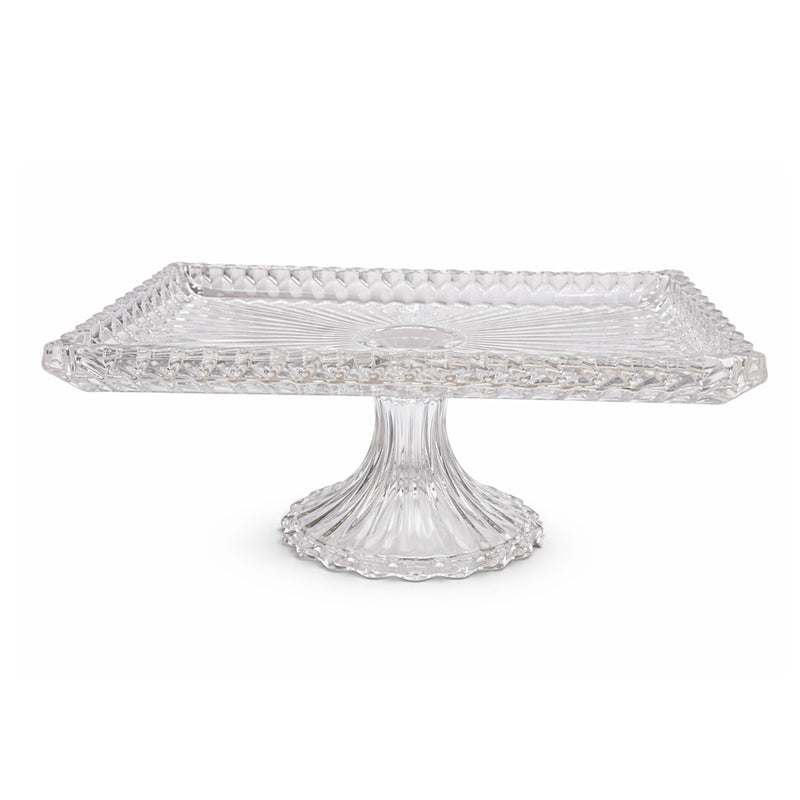 Boleira em Cristal Retangular com Pé 28cm